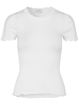 Rosemunde Silke T-shirt Med Blonder, New White
